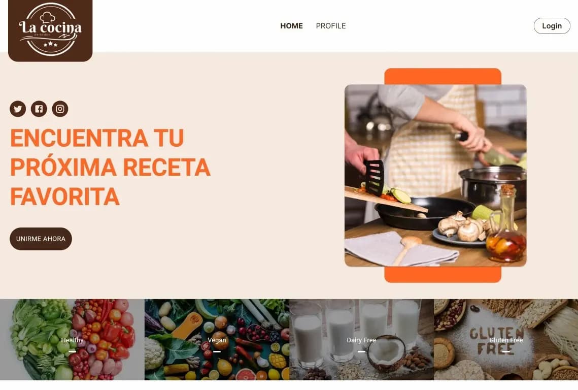 Imagen de la pagina web la cocina de todos